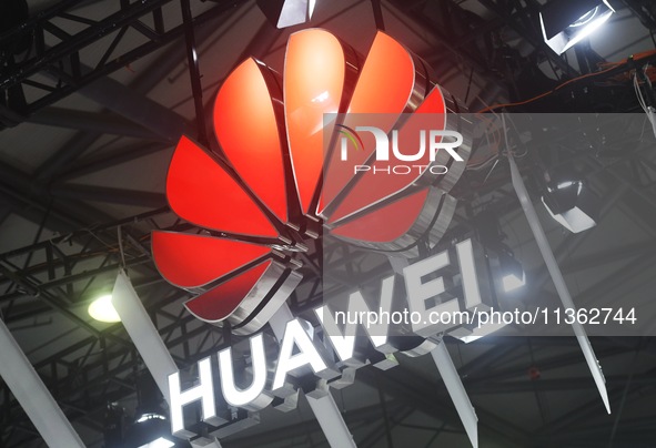 The logo of Huawei is being pictured at the 2024 Mobile World Congress (MWC Shanghai) in Shanghai, China, on June 26, 2024. 