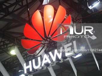 The logo of Huawei is being pictured at the 2024 Mobile World Congress (MWC Shanghai) in Shanghai, China, on June 26, 2024. (