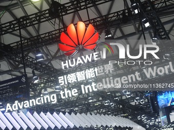 The logo of Huawei is being pictured at the 2024 Mobile World Congress (MWC Shanghai) in Shanghai, China, on June 26, 2024. (