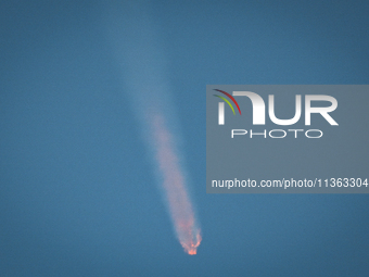 A SpaceX Falcon Heavy Rocket With The GOES-U Spacecraft Launches From NASA's Kennedy Space Center In Cape Canaveral, Florida, On June 25, 20...