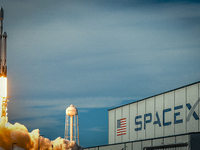 A SpaceX Falcon Heavy Rocket With The GOES-U Spacecraft Launches From NASA's Kennedy Space Center In Cape Canaveral, Florida, On June 25, 20...