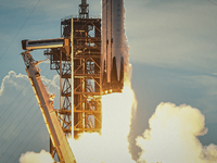 A SpaceX Falcon Heavy Rocket With The GOES-U Spacecraft Launches From NASA's Kennedy Space Center In Cape Canaveral, Florida, On June 25, 20...