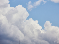 Storm clouds are beginning to form on the horizon, announcing the imminent arrival of a storm in Zurich, Switzerland, on June 27, 2024. (