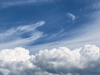 Storm clouds are beginning to form on the horizon, announcing the imminent arrival of a storm in Zurich, Switzerland, on June 27, 2024. (