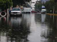 Vicente Villada Avenue is becoming flooded after the heavy rains that are hitting Mexico. Vicente Villada Avenue in the Municipality of Neza...