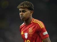 Lamine Yamal right winger of Spain and FC Barcelona during the UEFA EURO 2024 group stage match between Spain and Italy at Arena AufSchalke...