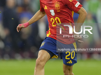 Pedri central midfield of Spain and FC Barcelona during the UEFA EURO 2024 group stage match between Spain and Italy at Arena AufSchalke on...