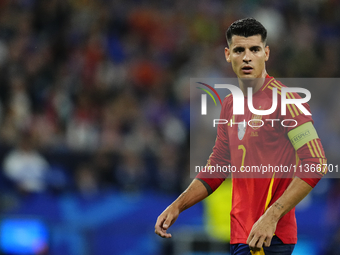 Alvaro Morata centre-forward of Spain and Atletico de Madrid during the UEFA EURO 2024 group stage match between Spain and Italy at Arena Au...