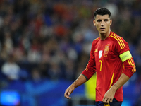 Alvaro Morata centre-forward of Spain and Atletico de Madrid during the UEFA EURO 2024 group stage match between Spain and Italy at Arena Au...