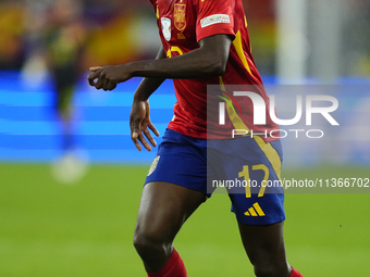 Nico Williams left winger of Spain and Athletic Club Bilbao during the UEFA EURO 2024 group stage match between Spain and Italy at Arena Auf...