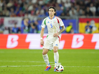 Riccardo Calafiori centre-back of Italy and Bologna FC 1909 during the UEFA EURO 2024 group stage match between Spain and Italy at Arena Auf...