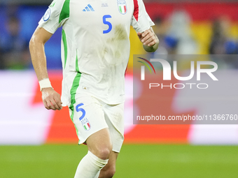 Riccardo Calafiori centre-back of Italy and Bologna FC 1909 during the UEFA EURO 2024 group stage match between Spain and Italy at Arena Auf...