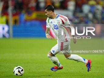 Mattia Zaccagni left winger of Italy and SS Lazio during the UEFA EURO 2024 group stage match between Spain and Italy at Arena AufSchalke on...