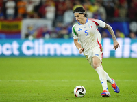 Riccardo Calafiori centre-back of Italy and Bologna FC 1909 during the UEFA EURO 2024 group stage match between Spain and Italy at Arena Auf...