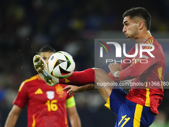 Ferran Torres left winger of Spain and FC Barcelona during the UEFA EURO 2024 group stage match between Spain and Italy at Arena AufSchalke...