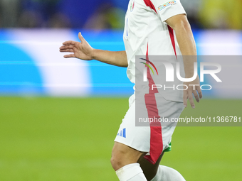 Giacomo Raspadori second striker of Italy and SSC Napoli during the UEFA EURO 2024 group stage match between Spain and Italy at Arena AufSch...