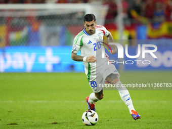 Mattia Zaccagni left winger of Italy and SS Lazio during the UEFA EURO 2024 group stage match between Spain and Italy at Arena AufSchalke on...