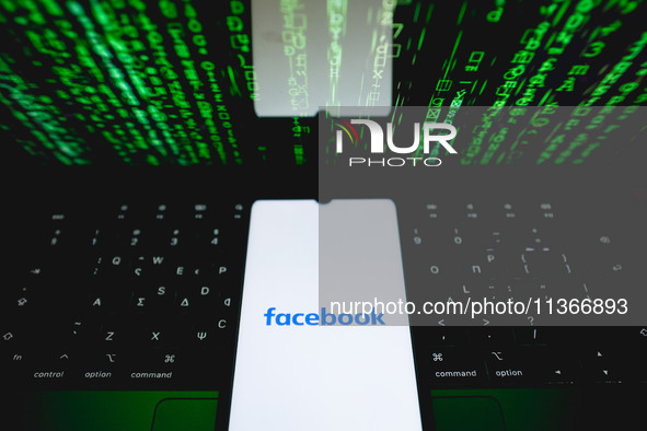 The Facebook logo is being displayed on a smartphone screen in Athens, Greece, on June 28, 2024. (Photo Illustration by Nikolas Kokovlis/Nur...