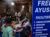 Medical facilities are being provided for free to sick devotees of Amarnath Yatra at Nunwan Basecamp in Pahalgam, Jammu and Kashmir, India,...