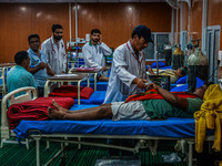 Medical facilities are being provided for free to sick devotees of Amarnath Yatra at Nunwan Basecamp in Pahalgam, Jammu and Kashmir, India,...