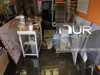 A view of businesses being affected after flooding in Ecatepec, State of Mexico, due to the rains during the last few days. (