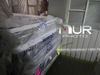 A view inside a house is being affected by flooding in Ecatepec, State of Mexico, as a result of the rains during the last few days. (