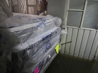 A view inside a house is being affected by flooding in Ecatepec, State of Mexico, as a result of the rains during the last few days. (