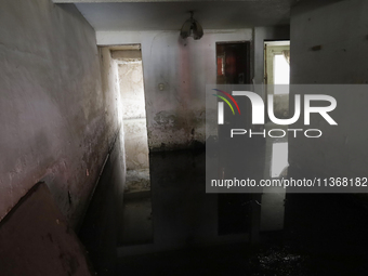 A view inside a house is being affected by flooding in Ecatepec, State of Mexico, as a result of the rains during the last few days. (