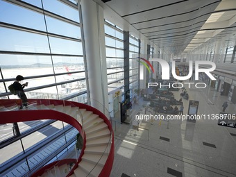 Passengers are waiting for a flight at the T2 terminal of Yantai Penglai International Airport in Yantai, China, on June 28, 2024. (