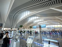 Passengers are waiting for a flight at the T2 terminal of Yantai Penglai International Airport in Yantai, China, on June 28, 2024. (