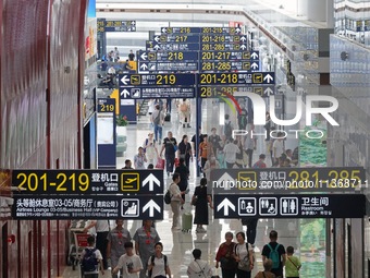 Passengers are waiting for a flight at the T2 terminal of Yantai Penglai International Airport in Yantai, China, on June 28, 2024. (