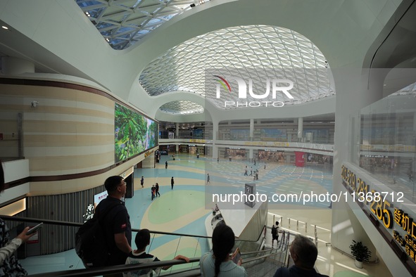 Passengers are waiting for a flight at the T2 terminal of Yantai Penglai International Airport in Yantai, China, on June 28, 2024. 