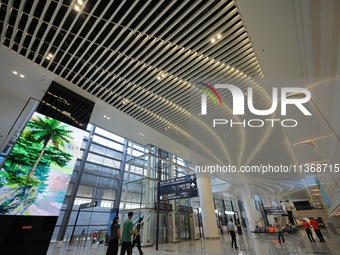 Passengers are waiting for a flight at the T2 terminal of Yantai Penglai International Airport in Yantai, China, on June 28, 2024. (