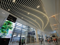 Passengers are waiting for a flight at the T2 terminal of Yantai Penglai International Airport in Yantai, China, on June 28, 2024. (