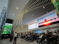 Passengers are waiting for a flight at the T2 terminal of Yantai Penglai International Airport in Yantai, China, on June 28, 2024. (