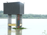 The Nanjing section of the Yangtze River is exceeding the warning water level in Nanjing, China, on June 29, 2024. (