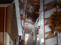 An apartment block is being pictured after it was hit by a Russian missile in Dnipro, Ukraine, on June 28, 2024. Russian troops are attackin...