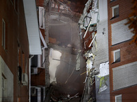 An apartment block is being pictured after it was hit by a Russian missile in Dnipro, Ukraine, on June 28, 2024. Russian troops are attackin...