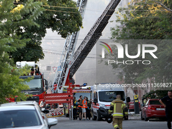 A search and rescue effort is underway at an apartment block hit by a Russian missile in Dnipro, Ukraine, on June 28, 2024. Russian troops a...