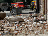 Rubble is lying on the ground outside the apartment block damaged by the June 28 Russian missile attack in Dnipro, Ukraine, on June 29, 2024...