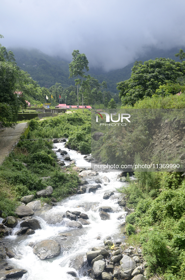 A general view is showing the Rohini village, a famous tourist spot near Siliguri, on June 29, 2024. 