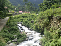 A general view is showing the Rohini village, a famous tourist spot near Siliguri, on June 29, 2024. (