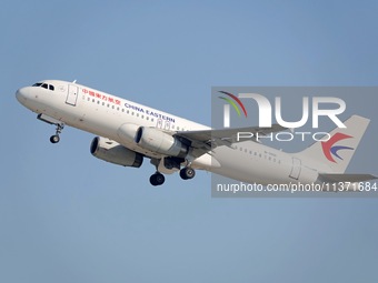 A China Eastern Airlines A320 is taking off from Yantai Penglai International Airport in Yantai, China, on June 28, 2024. (