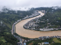 Waterlogging is occurring in Congjiang County, Guizhou Province, in Congjiang, China, on June 30, 2024. (