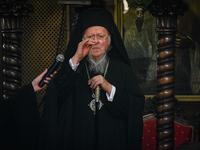 Ecumenical Patriarch Bartholomew of Constantinople is conducting morning liturgy at ''Sveta Nedelya'' cathedral in Sofia, Bulgaria, on June...