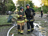 Rescuers are partaking in a response effort to the Russian missile attack in central Vilniansk, Zaporizhzhia region, southern Ukraine, on Ju...