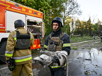 Rescuers are partaking in a response effort to the Russian missile attack in central Vilniansk, Zaporizhzhia region, southern Ukraine, on Ju...