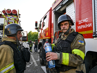 Rescuers are partaking in a response effort to the Russian missile attack in central Vilniansk, Zaporizhzhia region, southern Ukraine, on Ju...