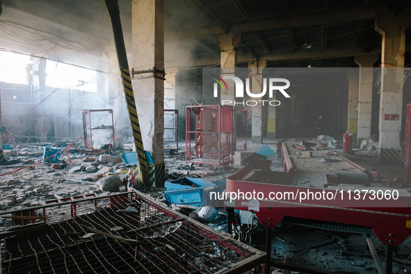 Inside the terminal, in Kharkiv, Ukraine, on June 30, 2024. On the afternoon of June 30, 2024, Russia bombed Kharkiv, hitting the ''Nova Pos...