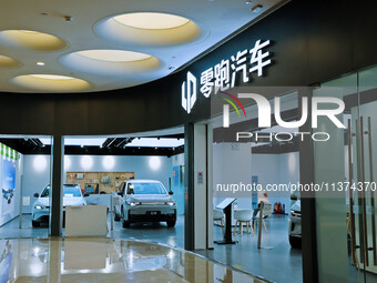 A new energy vehicle is being displayed at a Leapmotor New energy vehicle store in Tianjin, China, on June 30, 2024. (